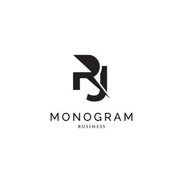 Initial letter JR monogram logo design inspiration Stock Illustration
