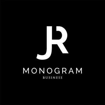 Initial letter JR monogram logo design inspiration Stock Illustration