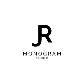 Initial letter JR monogram logo design inspiration Stock Illustration