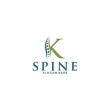Initial Letter K and spine logo vector, Chiropractic Logo design icon templat Stock Illustration