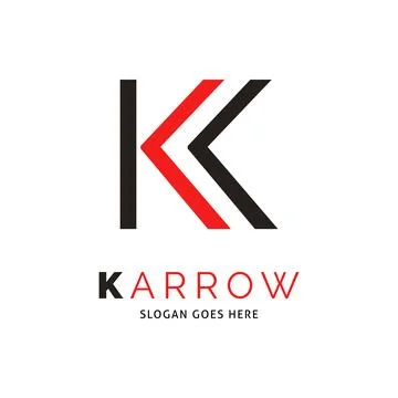 Initial Letter K Arrow Icon Vector Logo Template Illustration Design Stock Illustration