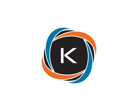Initial Letter K Circle Negative Space Logo Design Template Stock Illustration