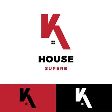 Initial letter k house icon logo design template Stock Illustration