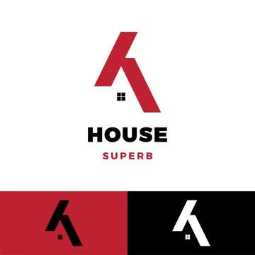 Initial letter k house icon logo design template Stock Illustration