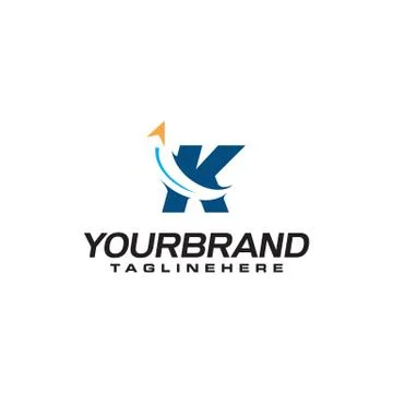 Initial letter K logo with arrow shape, letter B travel business logo templat Stock Illustration