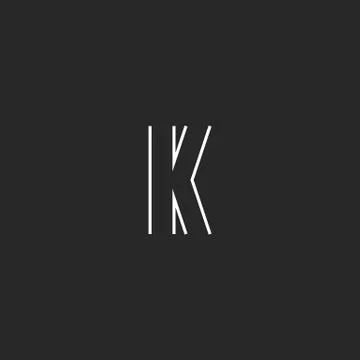 Initial letter K logo creative emblem, mockup monogram symbol deco design ele Stock Illustration