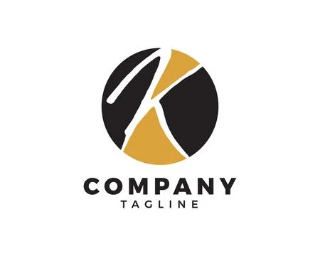 Initial Letter K Logo Design Template Stock Illustration