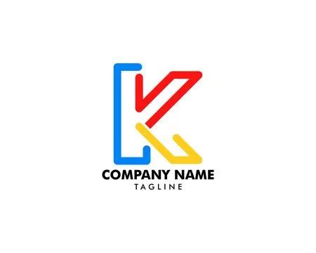 Initial Letter K Logo Template Design Stock Illustration