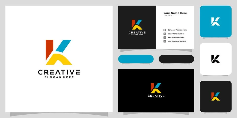 Initial letter k logo vector design line style Stock Illustration