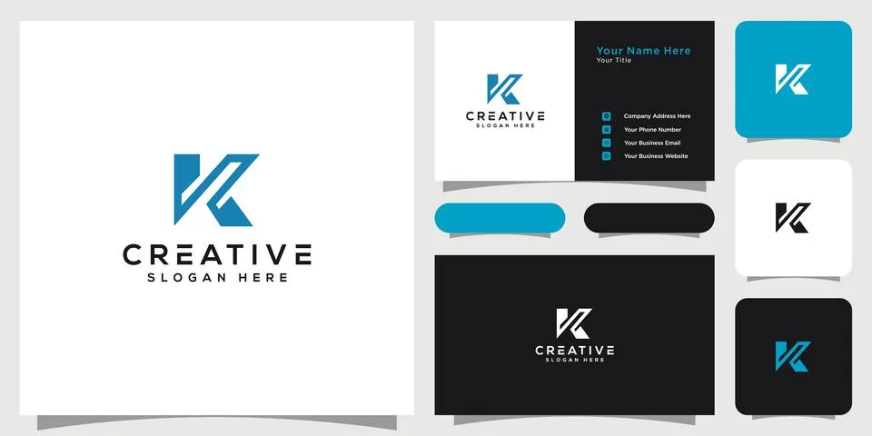 Initial letter k logo vector design line style Stock Illustration