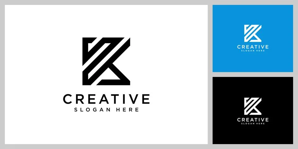 Initial letter k logo vector design line style Stock Illustration