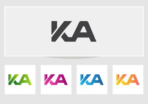 Initial Letter KA Logo Design Template. KA logo design Stock Illustration