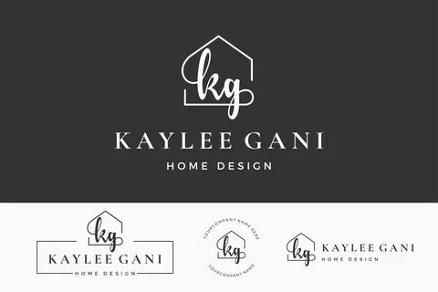 Initial letter KG K logo real estate. Home, house, realtor, property, buildin Stock Illustration