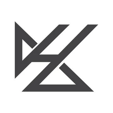 Initial letter kh logo or hk logo vector design template Stock Illustration