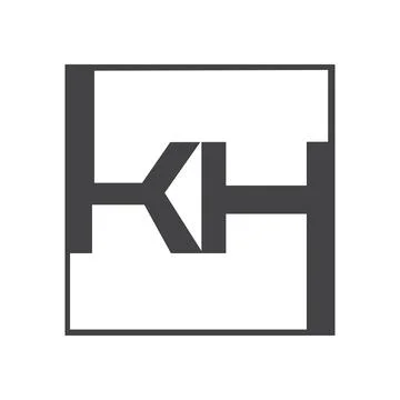 Initial letter kh logo or hk logo vector design template Stock Illustration