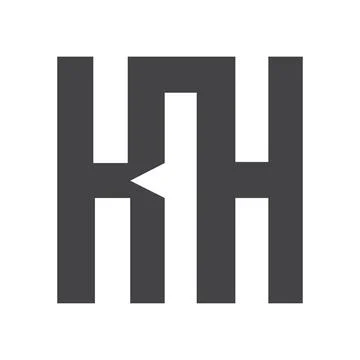 Initial letter kh logo or hk logo vector design template Stock Illustration