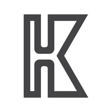 Initial letter kh logo or hk logo vector design template Stock Illustration