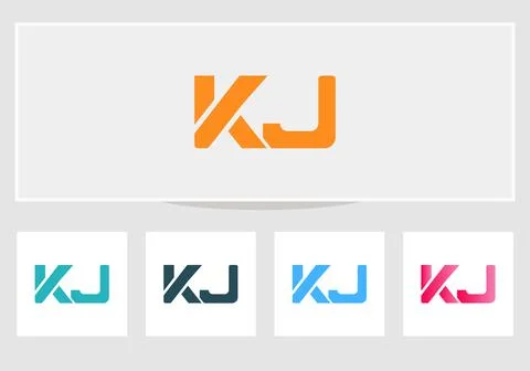 Initial Letter KJ Logo Design Template. KJ logo design Illustrazione stock