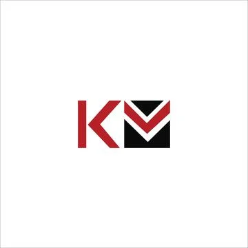 Initial letter km logo or mk logo vector design template Stock Illustration