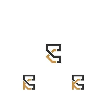 Initial letter KS logo or SK logo vector design template Stock Illustration