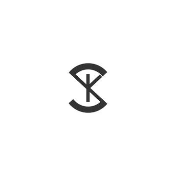 Initial letter KS logo or SK logo vector design template Stock Illustration