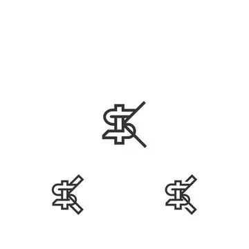 Initial letter KS logo or SK logo vector design template Stock Illustration