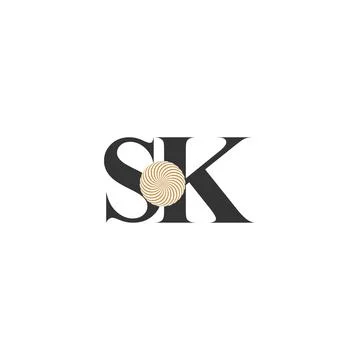 Initial letter KS logo or SK logo vector design template Stock Illustration