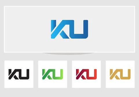 Initial Letter KU Logo Design Template. KU logo design Stock Illustration