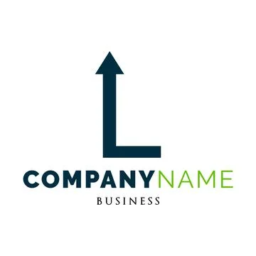 Initial Letter L Arrow Up Icon Logo Design Template Stock Illustration