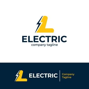 Initial Letter L Electrical Logo. Yellow L shape letter Stock Illustration