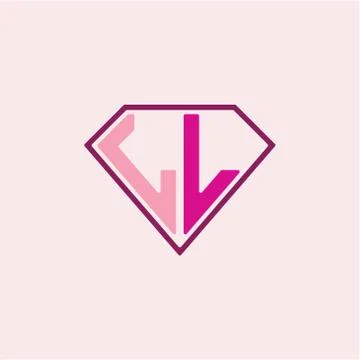 The initial letter of the L L logo is diamond shaped, with a modern minimalis Stock Illustration