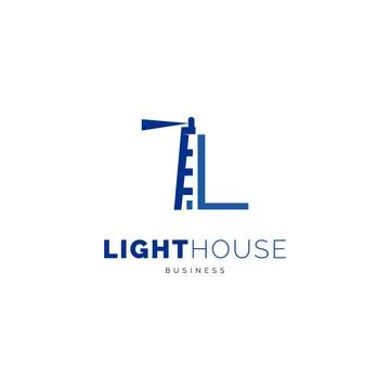 Initial letter L lighthouse icon logo design inspiration Stock Illustration