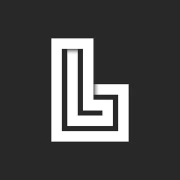 Initial letter L logo pattern monogram with shadows, overlap parallel lines.. Illustrazione stock