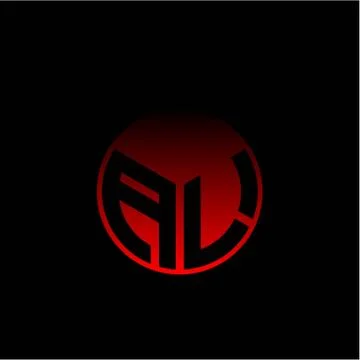 Initial letter A L Modern circle with elegant colored background frame 스톡 일러스트