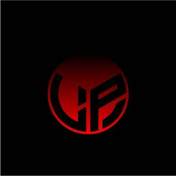 Initial letter L P Modern circle with elegant colored background frame 스톡 일러스트