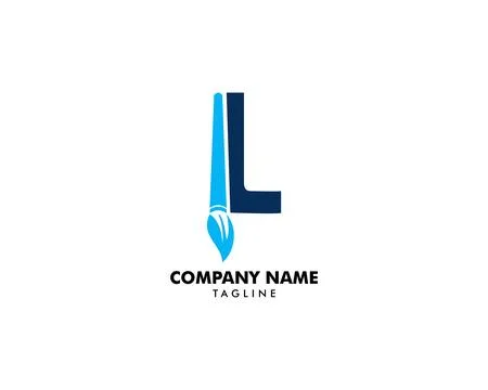 Initial Letter L Paint Brush Logo Template Design Vector Stock Illustration
