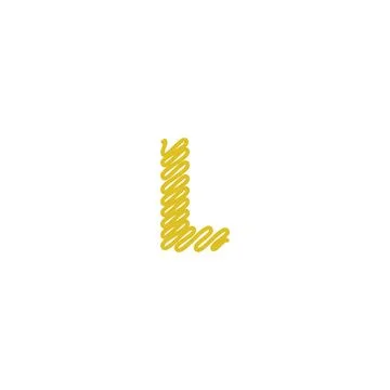 Initial letter L scribble gold logo Stock Illustration