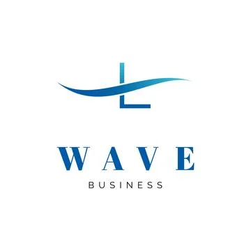 Initial Letter L Sea Wave Icon Logo Design Template Stock-Illustration