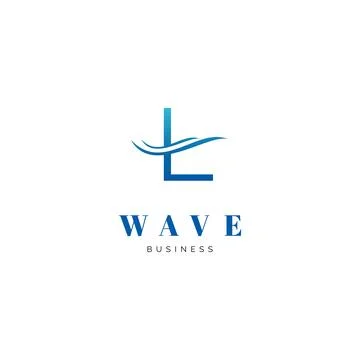 Initial letter L sea wave icon logo design inspiration Stock-Illustration