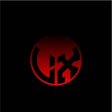 Initial letter L X Modern circle with elegant colored background frame 스톡 일러스트