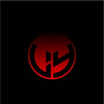 Initial letter L Y Modern circle with elegant colored background frame 스톡 일러스트