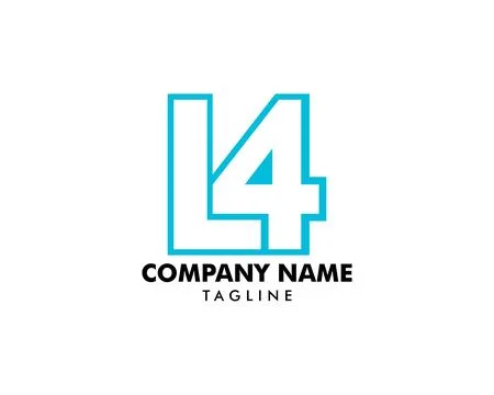 Initial Letter L4 Logo Template Design Stock Illustration