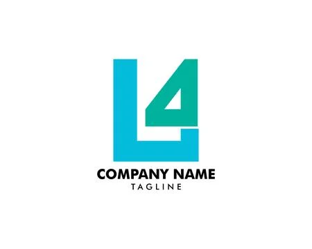 Initial Letter L4 Logo Template Design Stock Illustration
