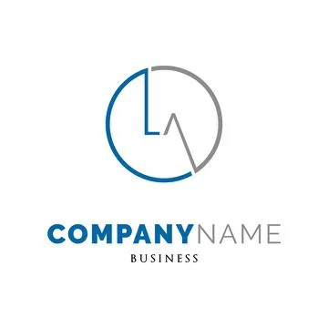Initial Letter LA Icon Logo Design Template Stock Illustration