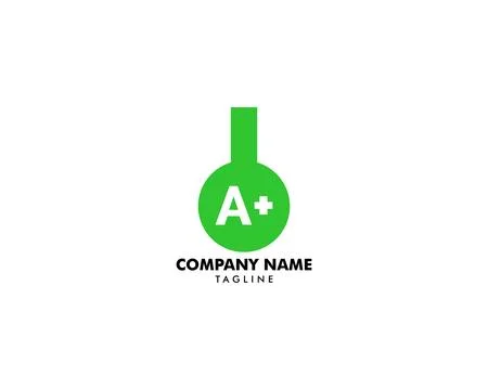 Initial Letter A+ Lab Logo Template with Chemical Glass Illustration Stock Illustration