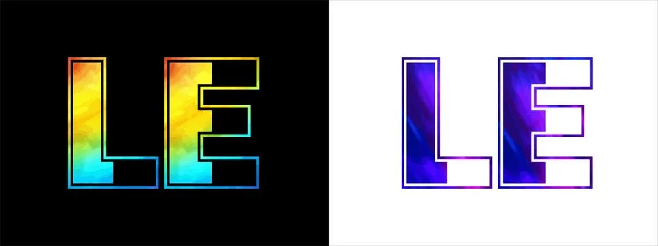 Initial letter LE logo Icon vector design template. Premium luxurious logot.. Stock Illustration