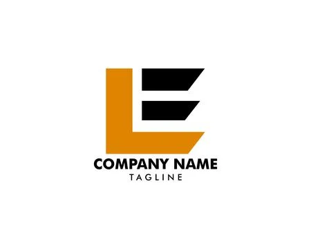 Initial Letter LE Logo Template Design Stock Illustration