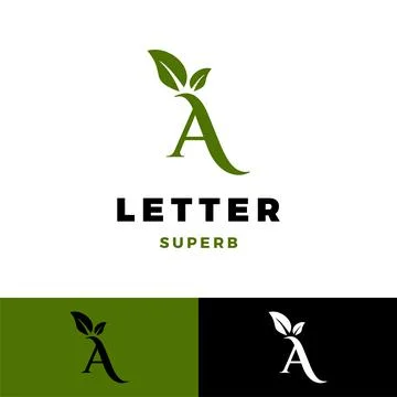 Initial letter a leaf icon logo design template Stock Illustration