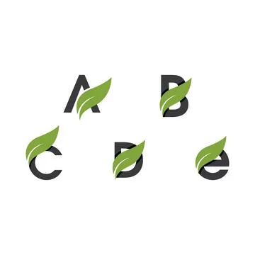 Initial letter with leaf Stock Illustration