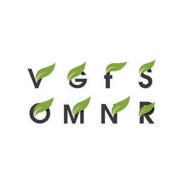 Initial letter with leaf Stockillustratie